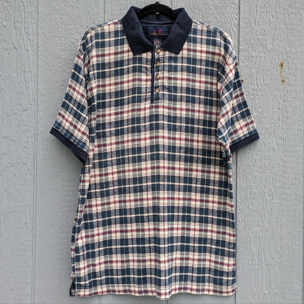 Vintage DB Classic Checked‎ Plaid Polo Large